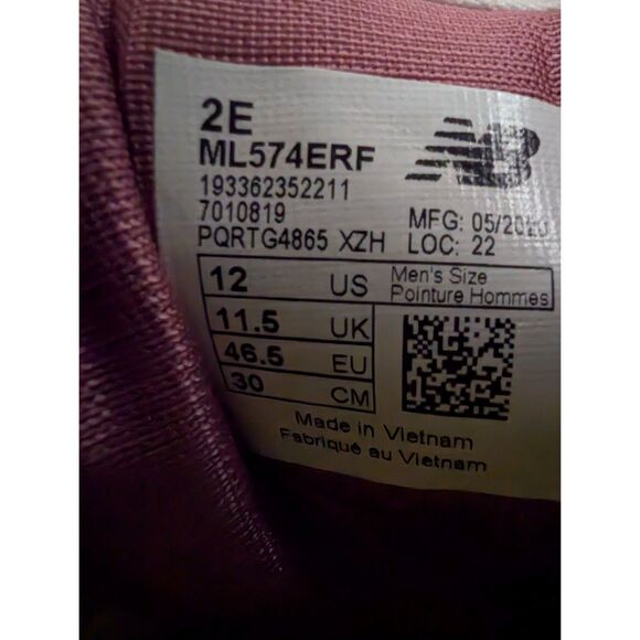 New Balance Shoe Mens 12 Gray/White/Light Blue ML574ERF Essentials Sneaker - Picture 5 of 12